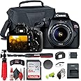 Canon EOS 4000D / Rebel T100 DSLR Camera with 18-55mm Lens + 64GB Memory Card + Case + Card Reader + Flex Tripod + Hand Strap + Cap Keeper + Memory Wallet + Cleaning Kit (Renewed)