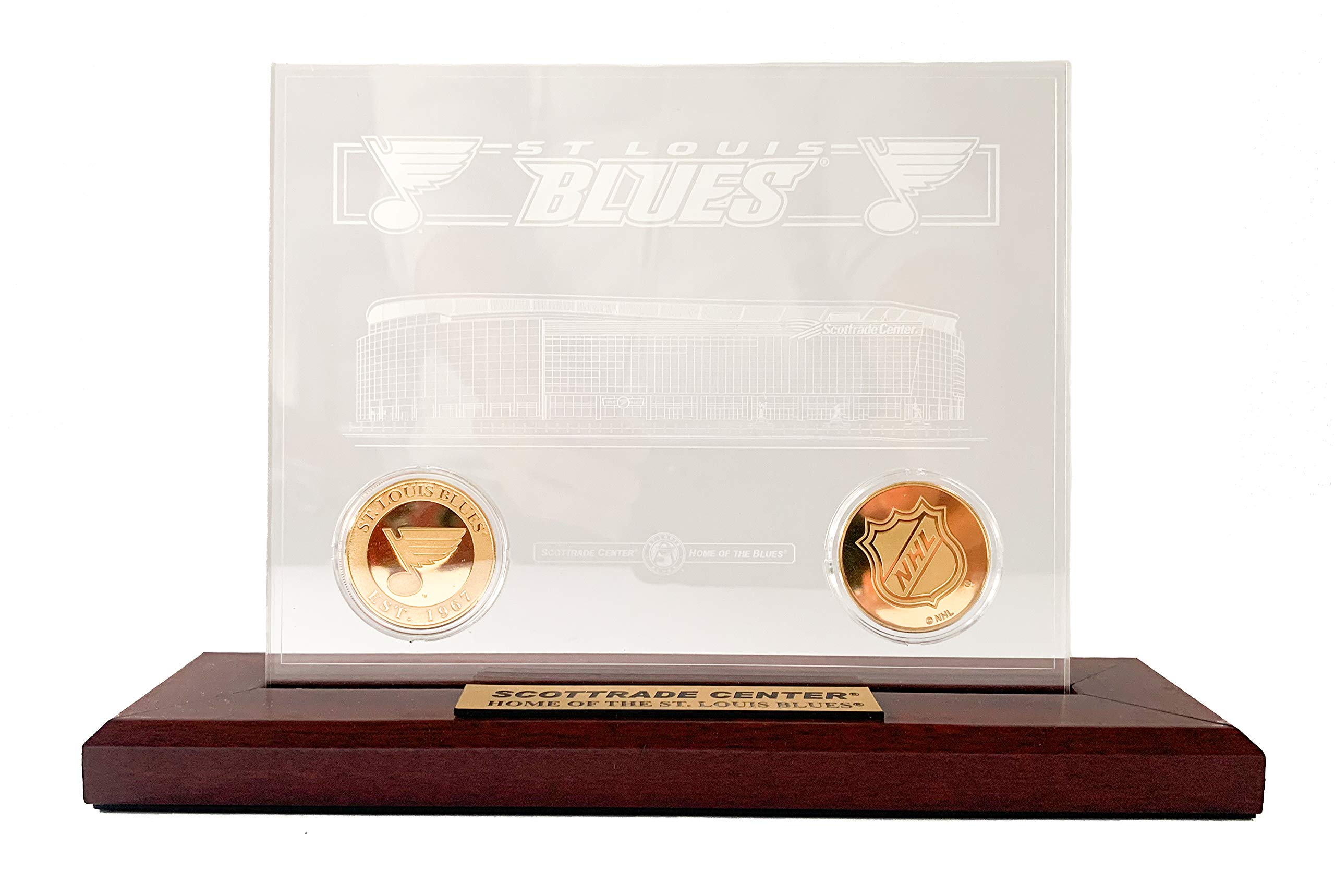 Blues Commemorative Etched Glass Plaque with Coin