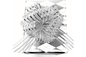 GIGA GUD 20 PCS Pull Bow,Organza,Large, 6 Inches,Wedding Christmas Decorations, Gift Ribbons, 20 pcs (Silver)