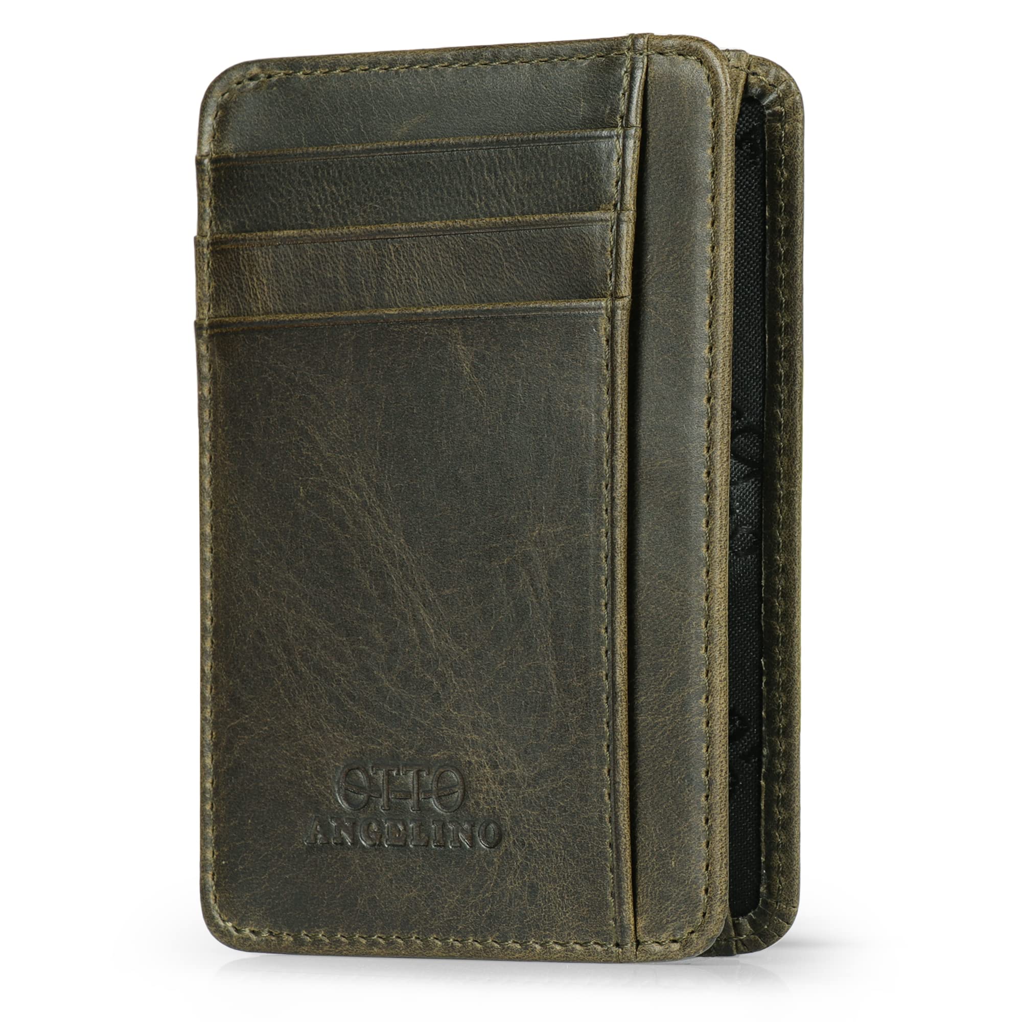Otto Angelino Genuine Leather Wallet Cardholder Bank Cards, Money, Driver's License - Unisex