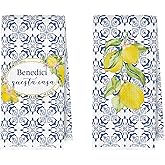 ERYBHKRTYH Italy Blessing Kitchen Towels Set - Italian Gifts Waffle Weave Decorative Dish Towels, Retro Italian Lemon Hand Towel, Blue and White Floral Tea Towel, 16x24 Inches Set of 2