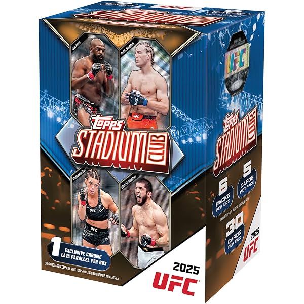 2025 Topps Chrome UFC - Selado de fábrica, Azul, Value Box, Caixa
