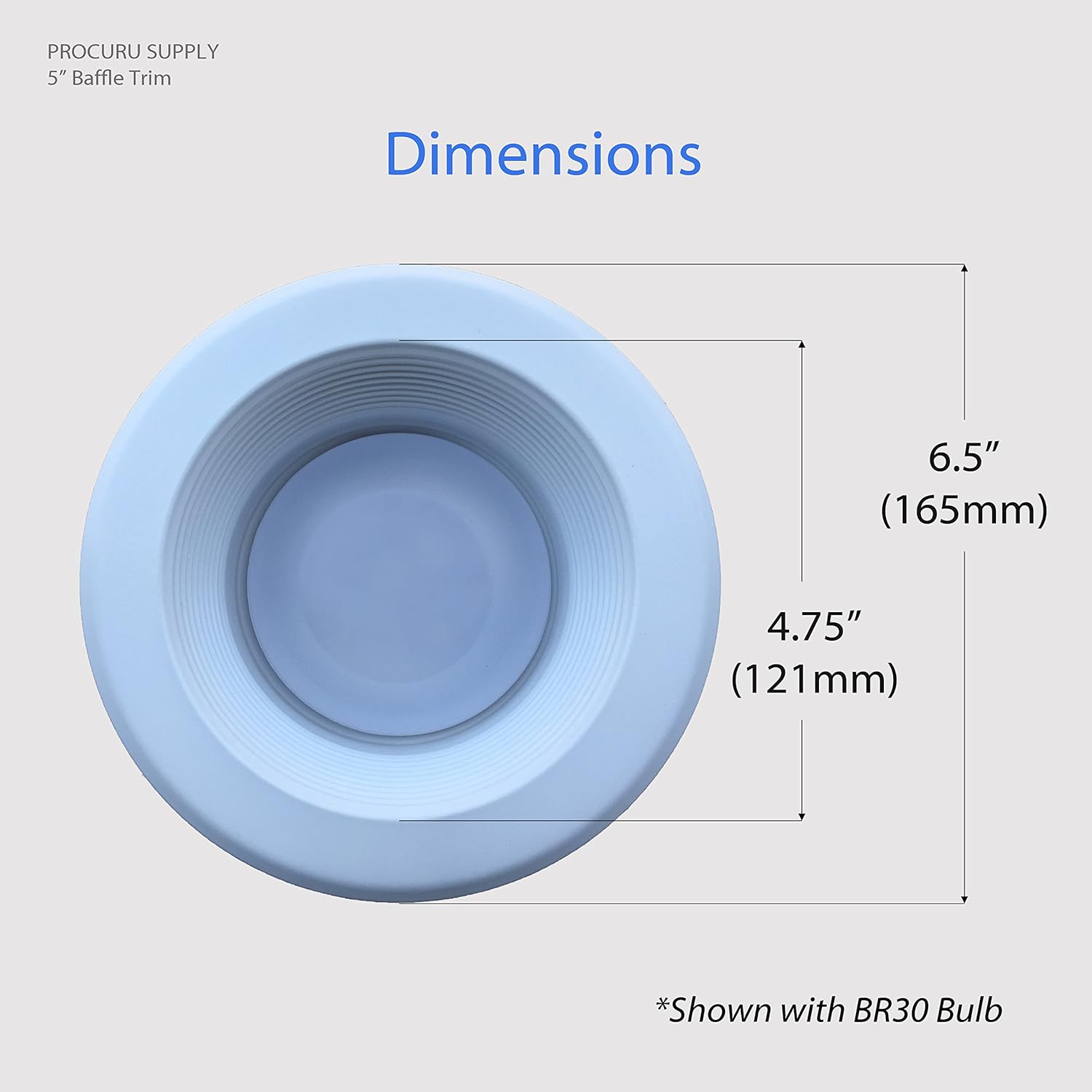 6-Pack Replaces Halo 5001P PROCURU 5 White Baffle Metal ...