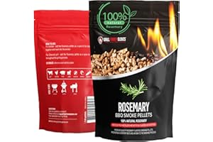 GRILL ARMOR GLOVES Grill Armor 100% All-Natural Rosemary Pellets for Smokers, Charcoal, Gas Grills, Smoking Gun, Mix with Other Wood Pellets – BBQ, Bake, Roast, Grill, 1lb Bag Lasts 25-30 Hours