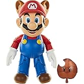 Nintendo Super Mario Raccoon Mario 4” Articulated Figure with Leaf Accessory