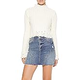 Forever 21 Womens Distressed Mock Neck Sweater