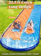 Sloosh 22.5ft Double Lawn Water Slide with Sprinklers and 2 Boards view 2