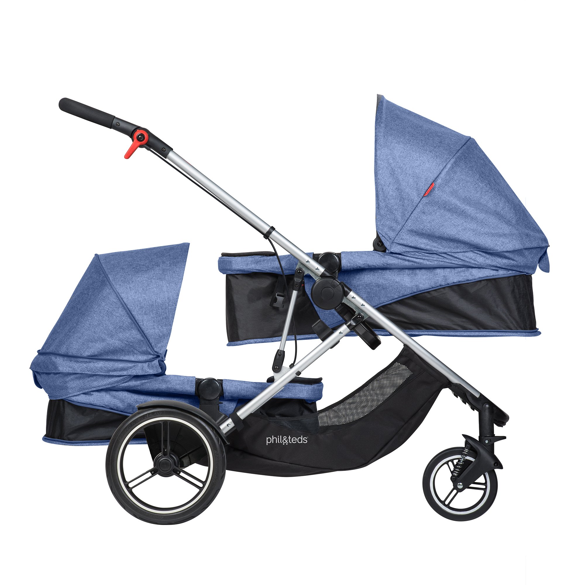 Phil and Teds Voyager Stroller WITH Doubles Kit (Black)