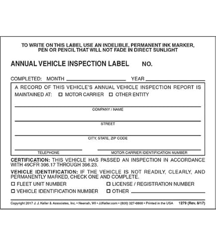 Carbonless DOT Forms J. J. Keller 10-Pack DOT Annual Inspection Forms ...