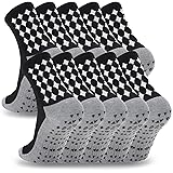 Ultrafun 5 Pairs Soccer Socks with Grip Pads Non