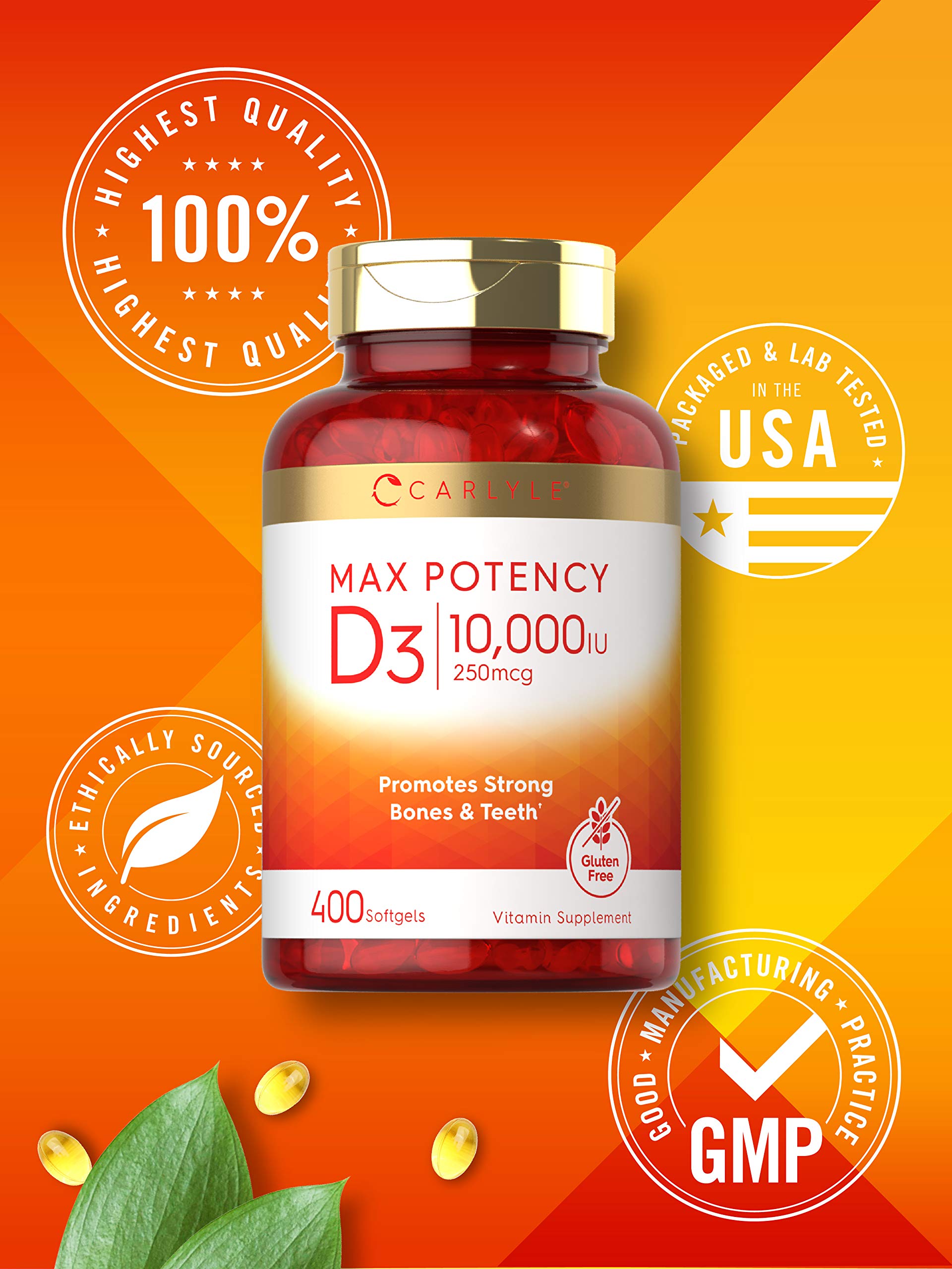 Mua Vitamin D 10000 IU 400 Softgels Value Size Max Potency Promotes Strong Bones and Teeth