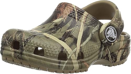 Crocs Kids' Classic Realtree Clog Camo Shoes, Khaki, Little