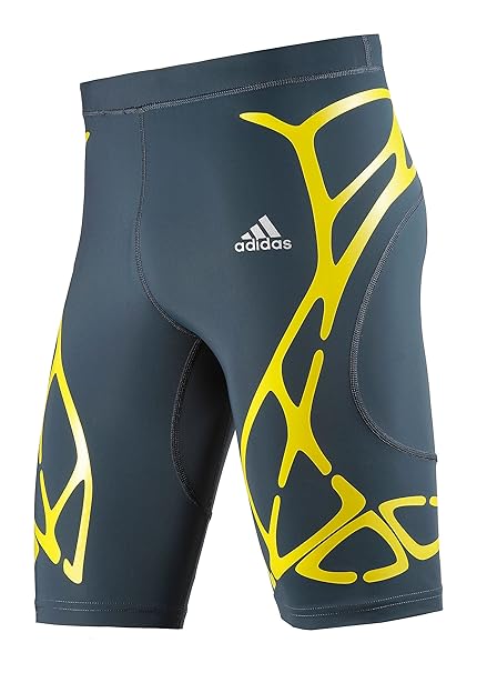 Adidas Adizero Sprint Web Compression Running Shorts, black/yellow, Medium: Amazon.co.uk: Sports 