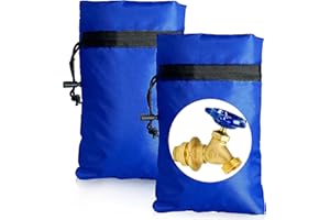 CERBONNY 2 Pack Thinsulate Outdoor Faucet Covers for Winter, Reusable XL Faucet Sock, Fit for Wall Faucets Outside, Waterproof Insulated Spigot Cover Freeze Protection for Outdoor Faucet - Blue 6.5" x 10"