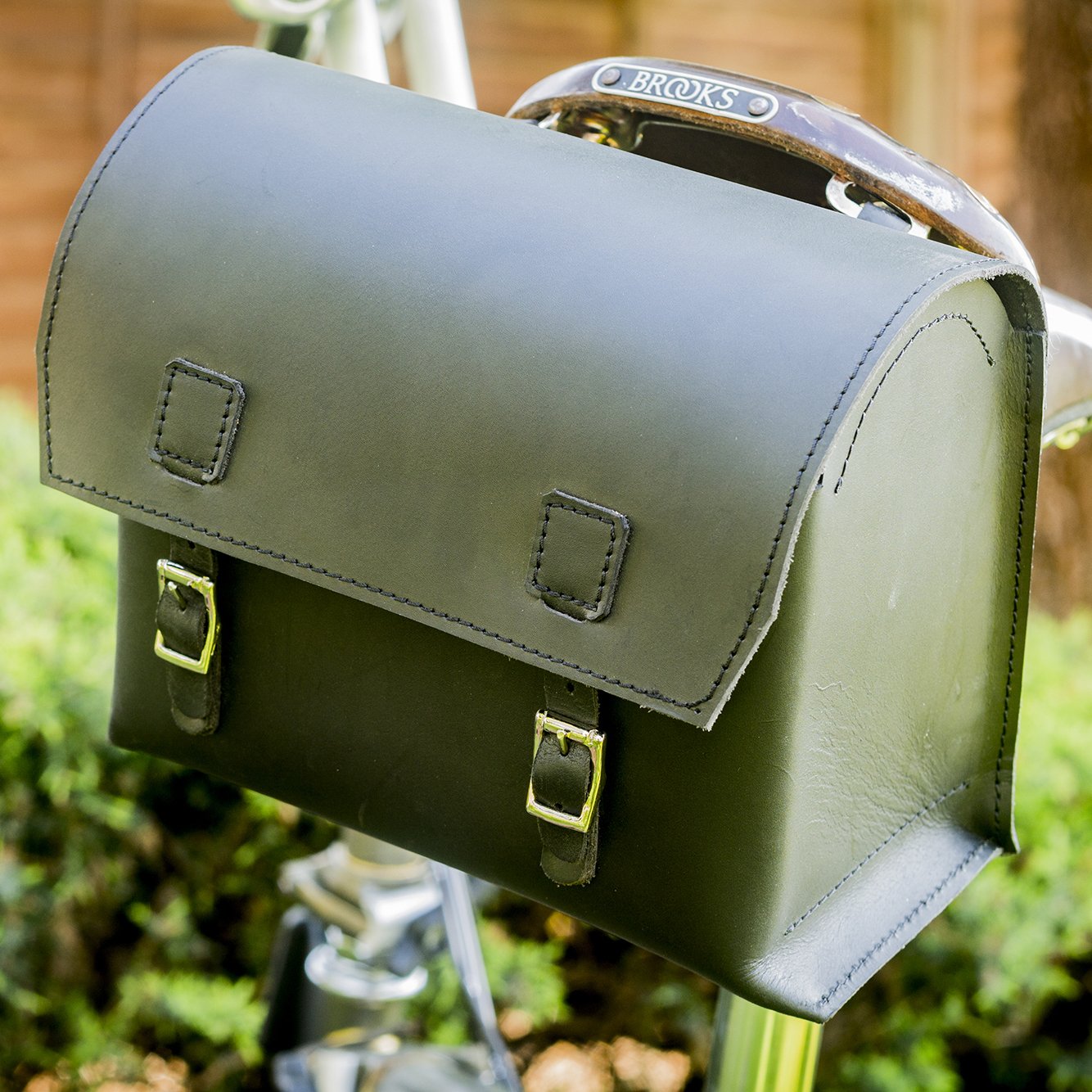 London Craftwork Super Large Bicycle Bag Genuine Leather Saddle/Handlebar/Frame Bag Black 23 x 19.5 x 11cm XXL-BL