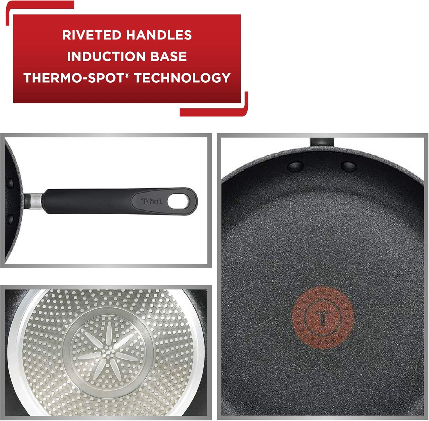 T-fal E93808 Professional Nonstick Fry Pan, Nonstick Cookware, 12.5 Inch Pan, Thermo-Spot Heat Indicator, Black: Kitchen & Dining