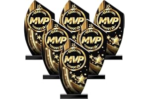 Loetere 6 Pcs MVP Champion Award Trophy 7.68 in Acrylic Most Valuable Player Trophy Champion Award Plaque Trophy Prizes for Football Basketball Soccer Softball Team