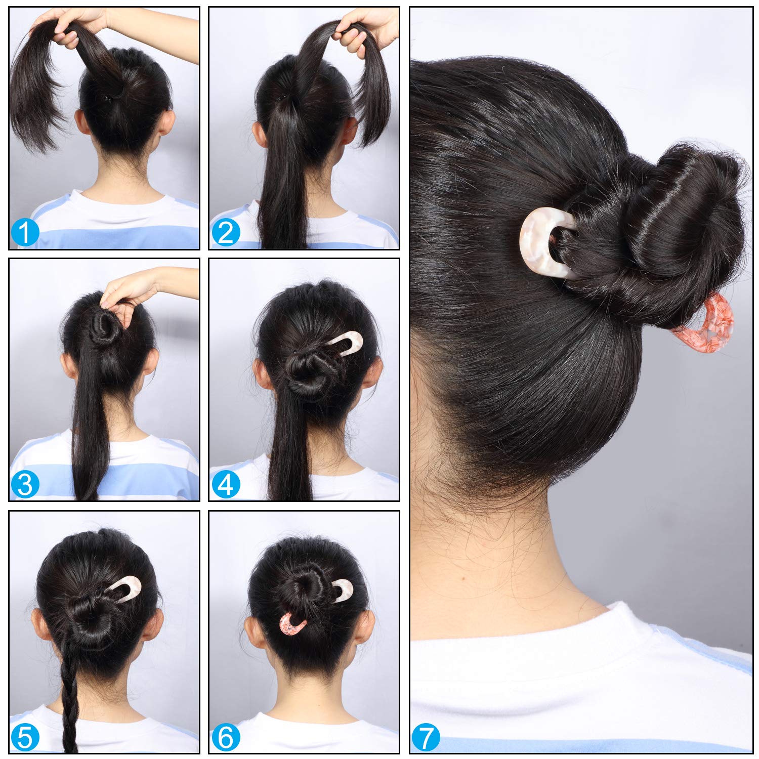4 Pieces U Shaped Hair Pin Stick French Style U Shape Hair Clips Tortoise Shell U Sticks Pins for Women Girls Hairstyle Accessories (Red, Pink Khaki, Tortoiseshell, White Tortoiseshell) : Beauty