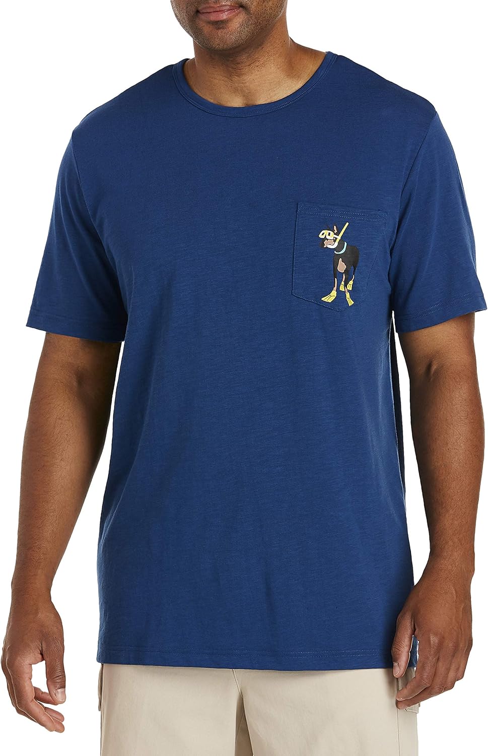 Harbor Bay by DXL Big and Tall Scuba Dobie Pocket T-Shirt, Blue Multi, 1XL | Amazon.com
