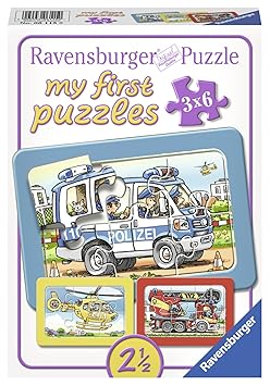 Ravensburger 06115 - Feuerwehr, Polizei, Rettungshubschrauber, my first puzzles 3x6 Rahmenpuzzle