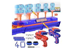 Nenrsl Digital Shooting Toy for Kids, Fun Shooting Games, 5 Target Electronic Scoring Auto Reset, Foam Dart Toy Gun, Toys for Boys 5-12+