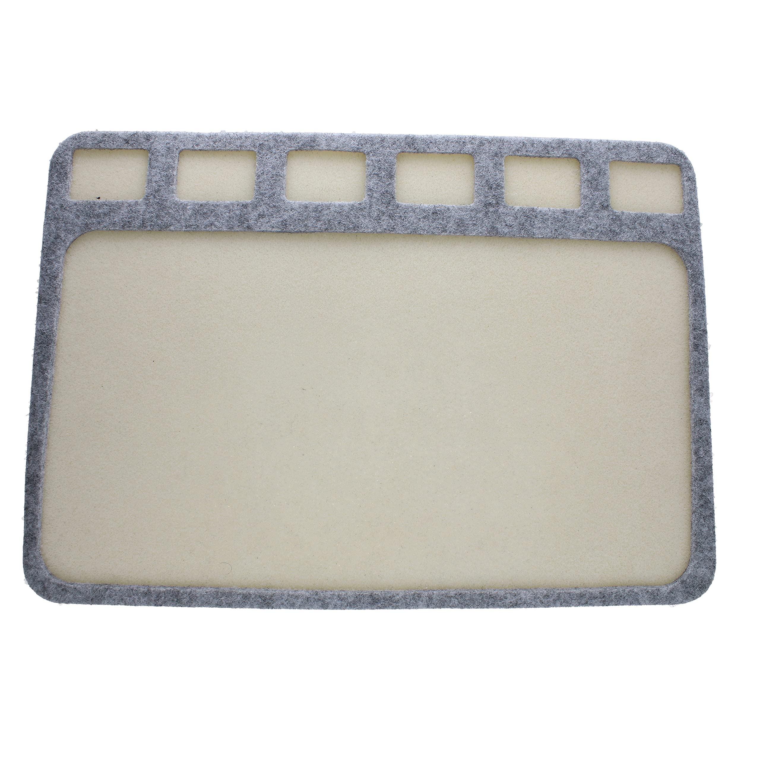 The Beadsmith Seed Bead Treasure Mat – 8” x 11” (20.3 x 27.9cm) – Soft Surface, 6 Compartments, Raised Border – Perfect for Working on Seed Bead Projects, Beading, Jewelry Making and DIY Hobbies