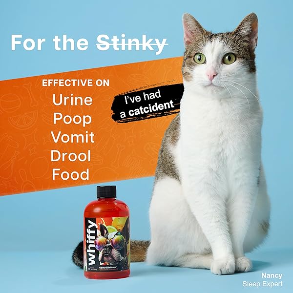WHIFFY CITRUS PET ODOR ELIMINATOR FOR HOME, CARPETS, FURNITURE, AND MORE – USE ON DOG/CAT PEE SMELLS 8OZ CONCENTRATE BOTTLE