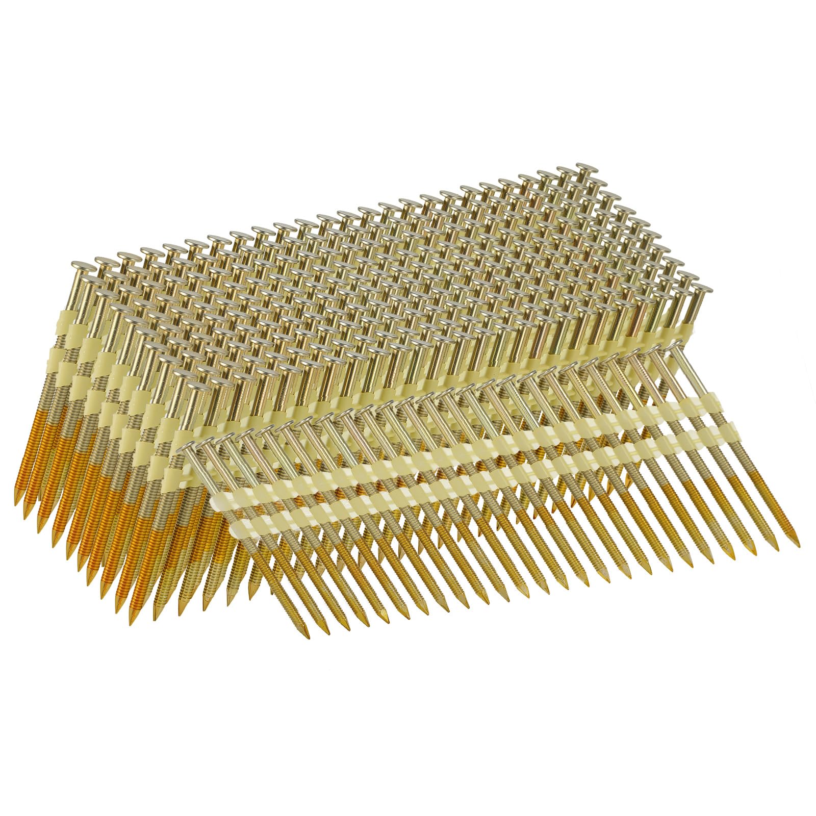 Photo 1 of SITLDY 21 Degree Framing Nails 1000 Count, 2-1/2-Inch x .113" Ring Shank, Full Round Head EG Galvanized, for Pneumatic Electric 20 to 22 Degree Framing Nailer