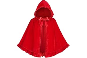Spooktacular Creations Halloween Red Riding Hood Cape for Adult Women,Short Riding Hooded Cloak for Halloween Costume Cosplay