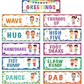 Sereliy 11 Pcs Classroom Greeting Choice Poster, Morning Greetings Classroom Rules Posters for School Bulletin Board Decoration (Colorful)
