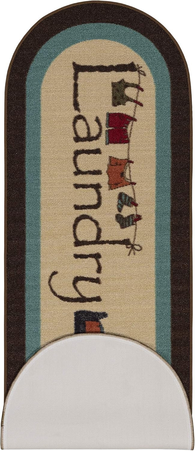 Ottomanson Laundry Runner Rug, 20" x 59", Brown: Furniture & Decor