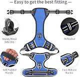 HEELE Dog Harness Small No Pull Reflective Padded Handle Blue S view 4
