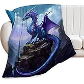 Dragon Blanket Dragon Throws Blanket Dragons Lover Gifts Soft Cozy Fleece Stuff Plush Flannel Bedding for Men Boys Girls Room Decor 40"X50"