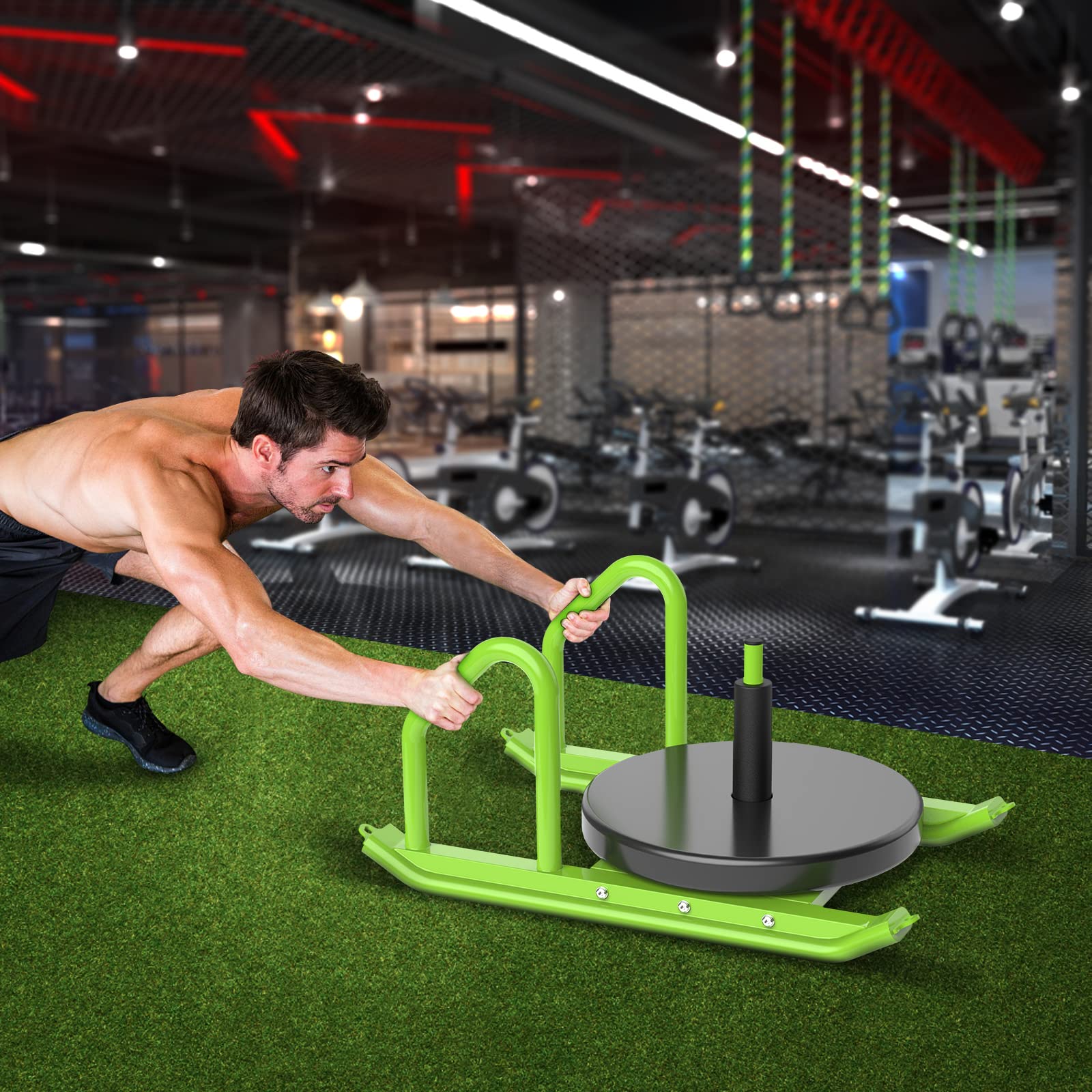 Kipika Weight Sled Fitness Sled Speed Training Sled Workout Sled, Adjustable Height Weight Training Sled, Enhance Muscle Strength and Explosive Power, Suitable for 1
