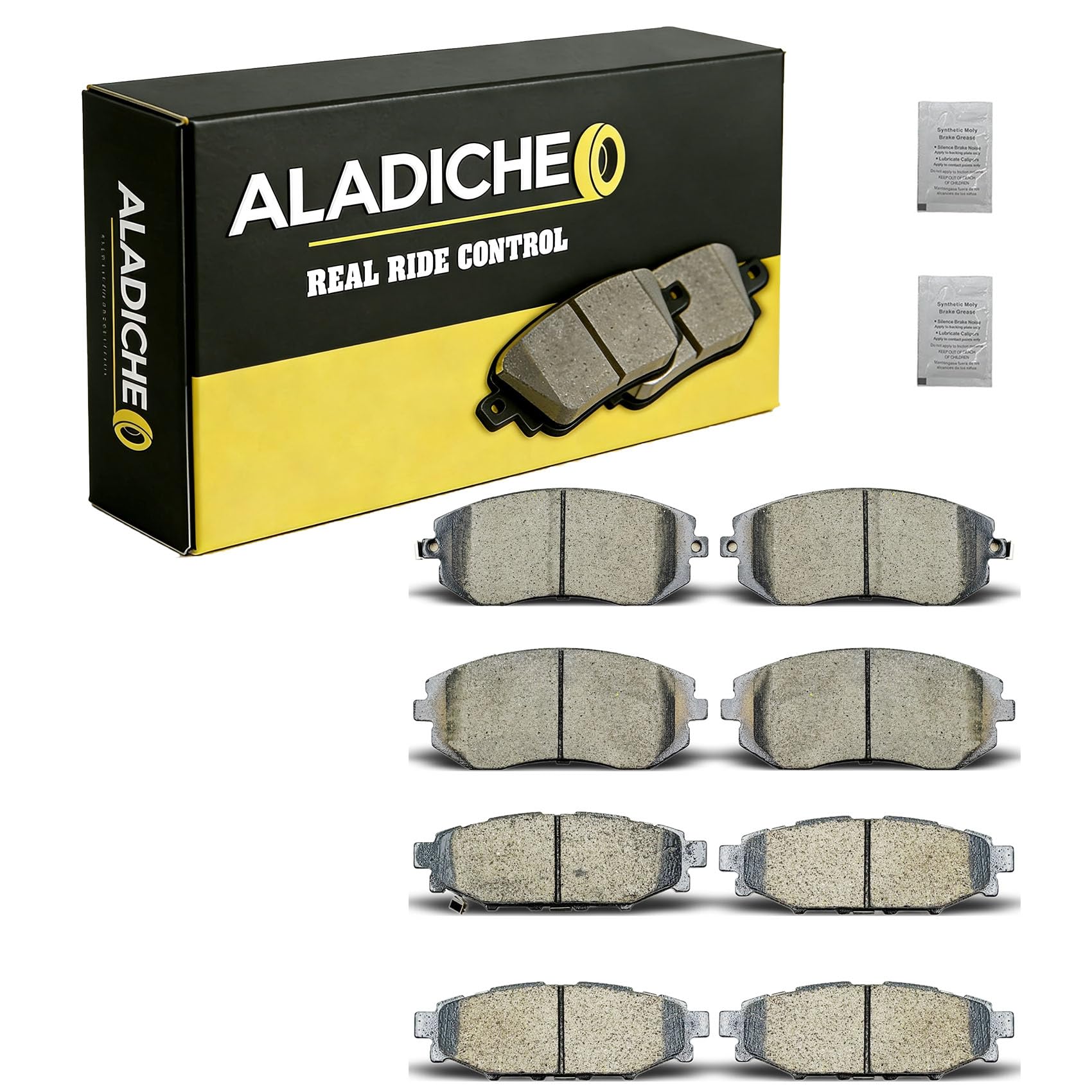 Photo 1 of ALADICHE 8pcs Front Rear Ceramic Disc Brake Pads Set Compatible with 2009-2013 Subaru Forester,for 2008-2011 Impreza,for 2005-2013 Legacy,for 2005-2013 Outback