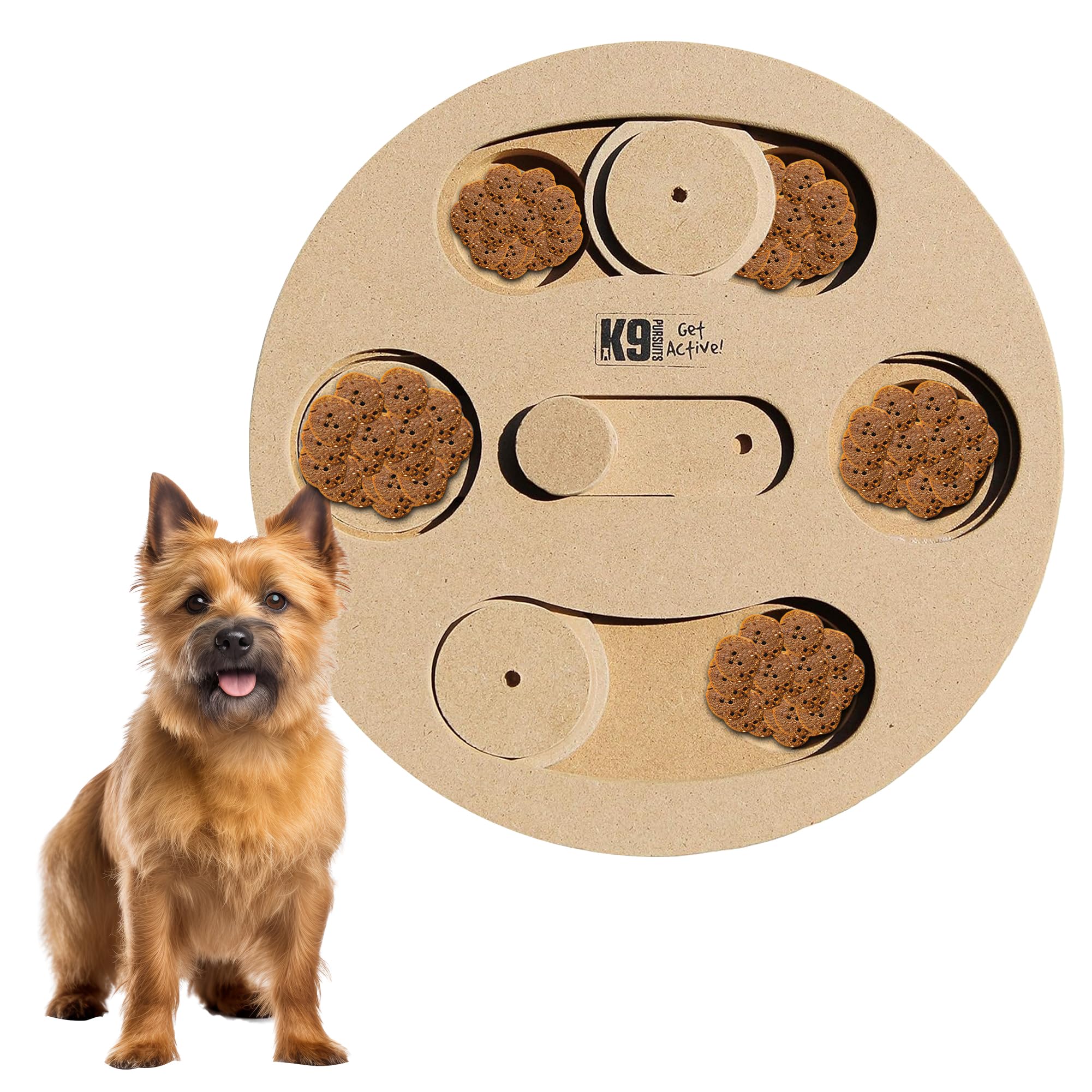 K9 Pursuits IQ Game Columbo For Playful Eating | Puzzle Slow Feeder Dog Bowl For Mental Health & Training | Interactive Toys For Dog's Food | Recyclable Dog Treat Dispenser Toy For Puppies