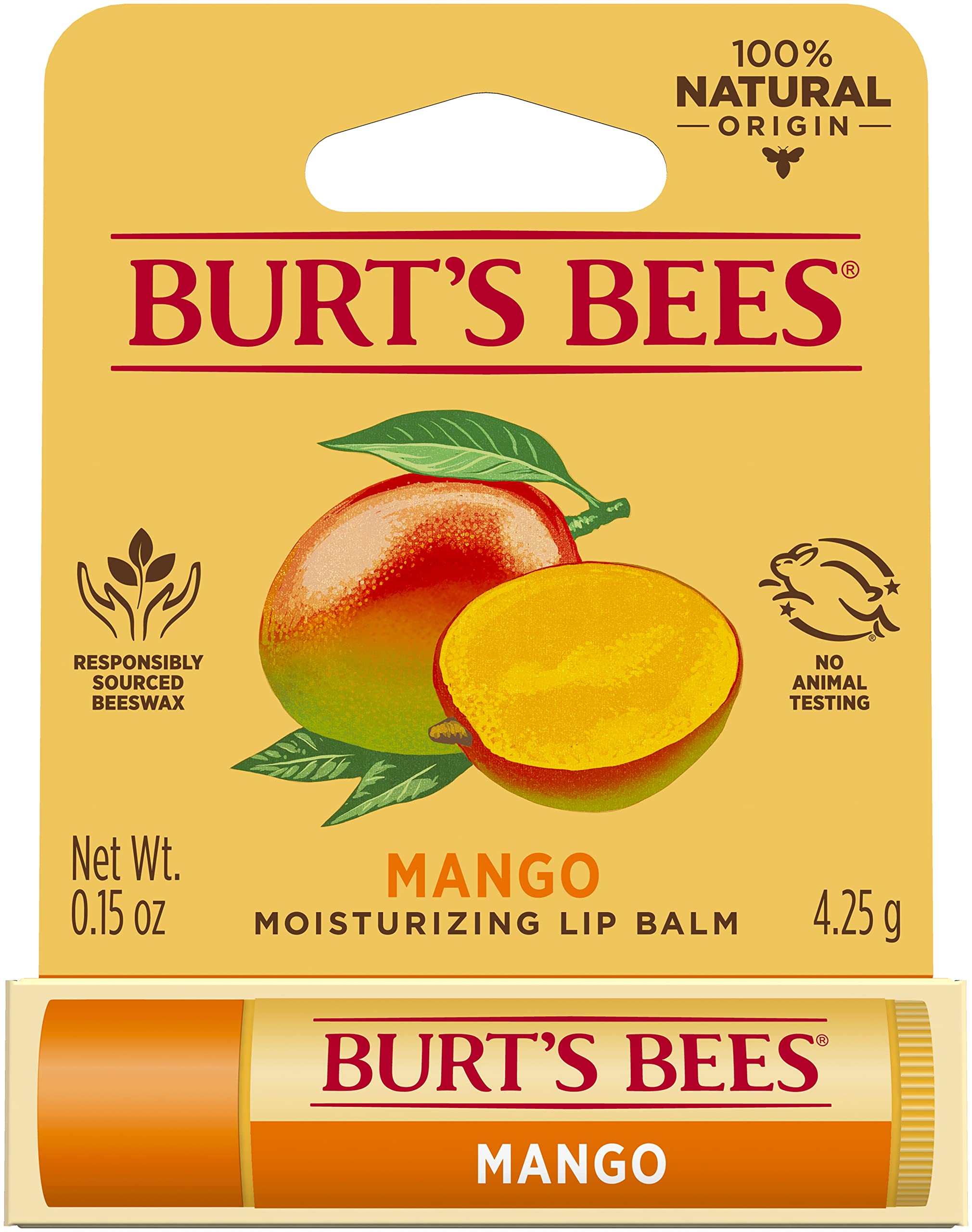 Burt's Bees Mango Moisturizing Lip Balm Blister - 0.15oz Lip Balm