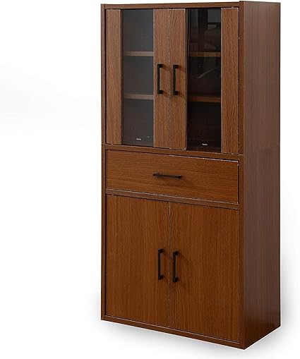 Amazon Litenstad 食器棚 ガラスキャビネット 幅60cm 奥行30cm 高さ1cm ウォールナット Lsd 06 0002 Wn 食器棚 オンライン通販