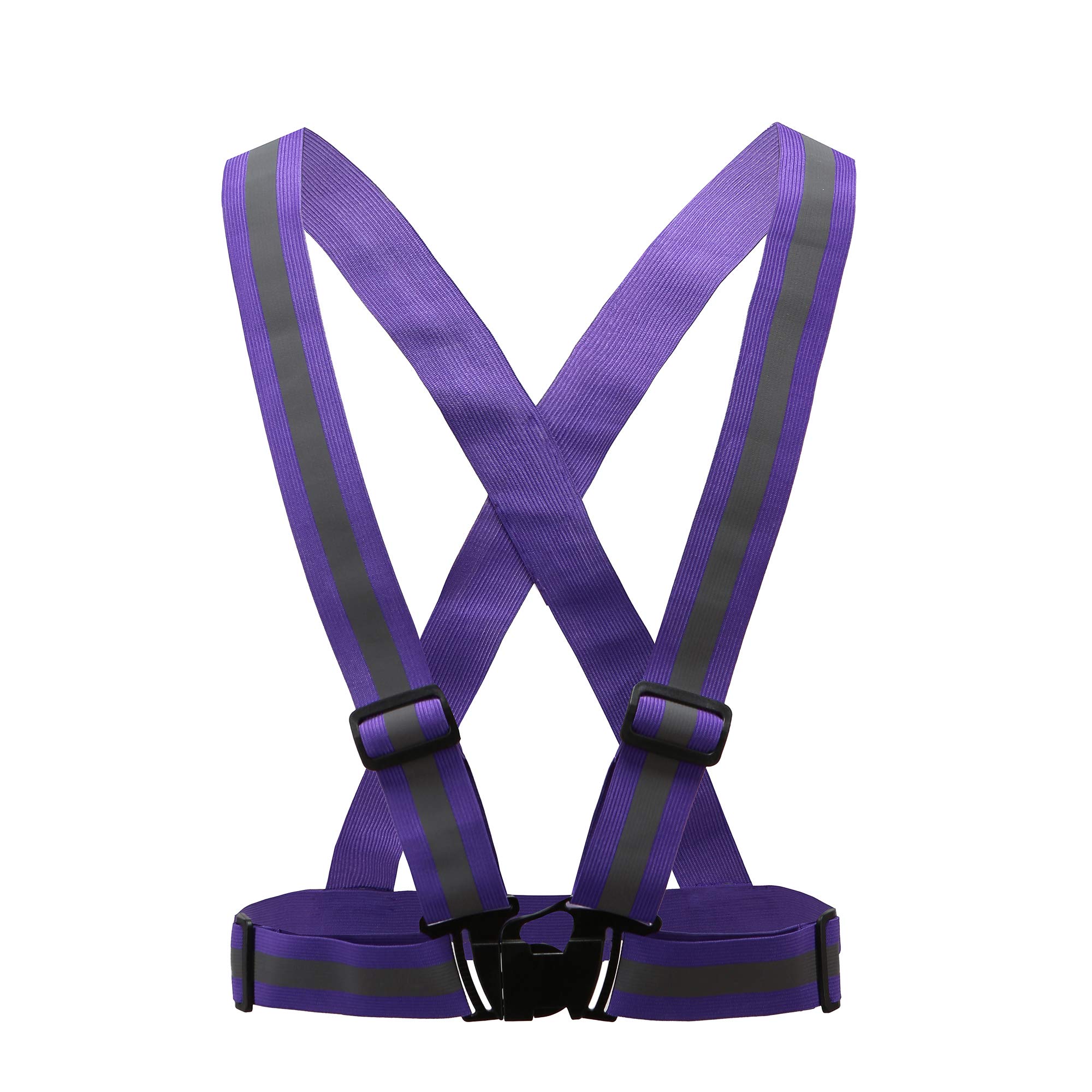 Multiple colors optional High Visibility hi vis Reflective running safety Vest (purple)