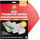 MyArtscape Graphite Transfer Paper - A4 20 Red Wax Free Sheets | Wax free red graphite transfer paper for erasable tracing on canvas paper wood watercolor and crafts