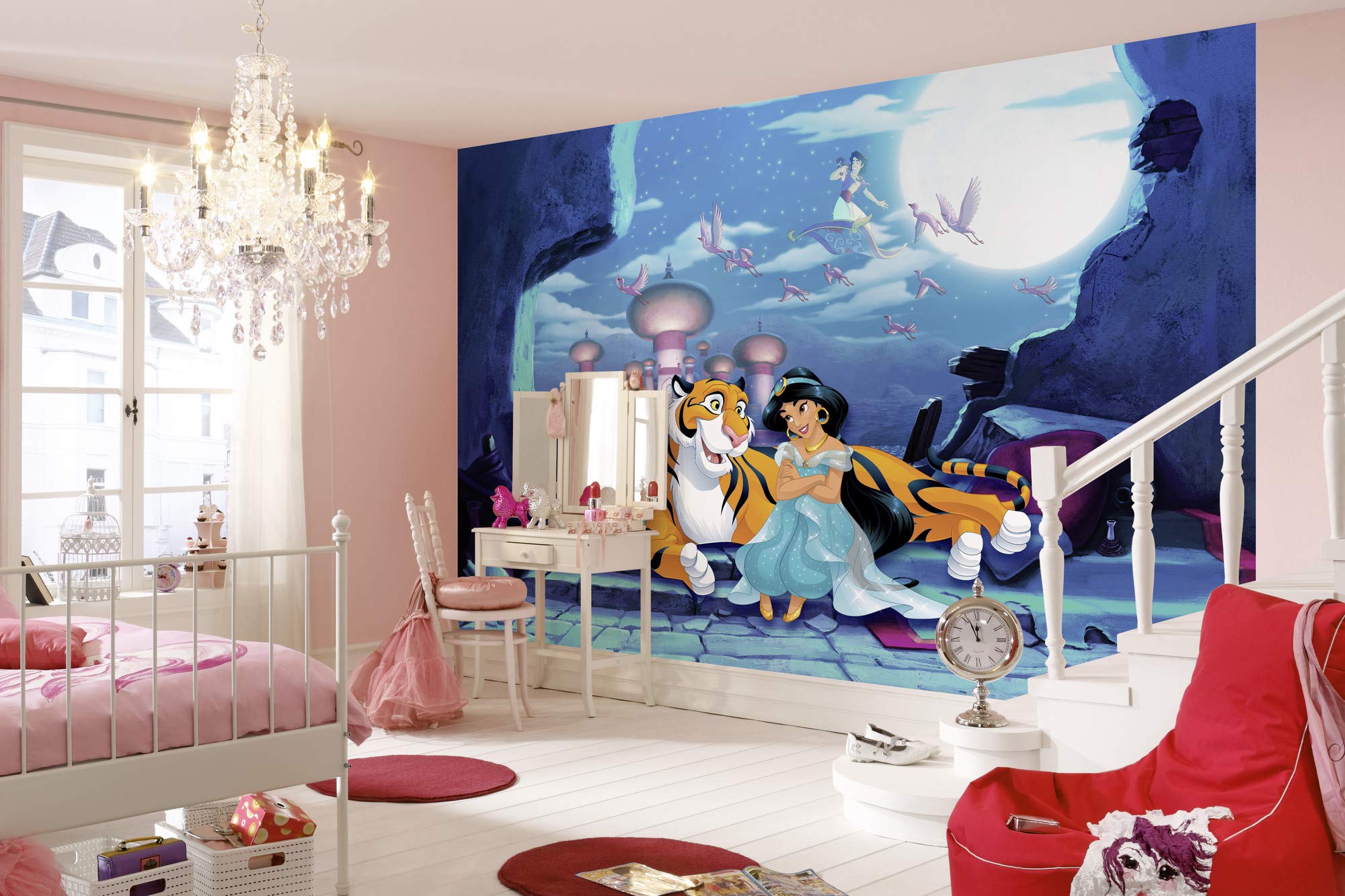 Komar Disney Photo Wallpaper | Waiting for Aladdin | Size: 368 x 254 cm (Width x Height) | Girls, Princess, Wallpaper, Children's Room Decoration | 8-4115