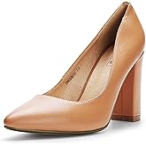 IDIFU Women's IN4 Chunky-HI Block High Heels Closed Pointed Toe Pumps Dress Office Shoes for Women
