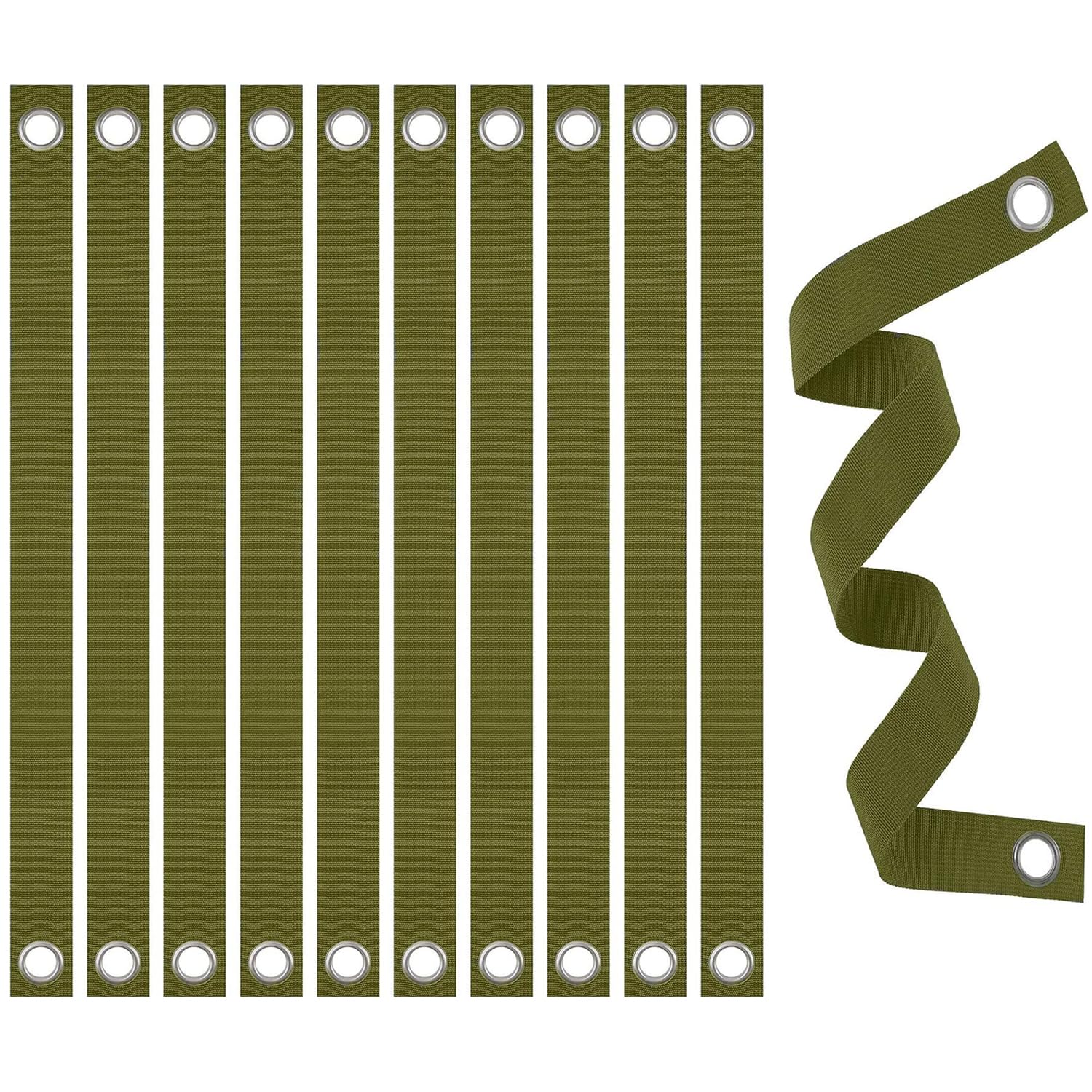 10 Pack Tree Stake Kit, Tree Support Stakes Straps, Trees Straightening Ties, Young Trees Anchor, for Plant Fix Straight Healthy Growth - Olive Color