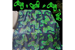 obinsm Teen Boys Gifts Gaming Blanket Gamer Glow in The Dark Blanket Glow in The Dark Blankets for Boys