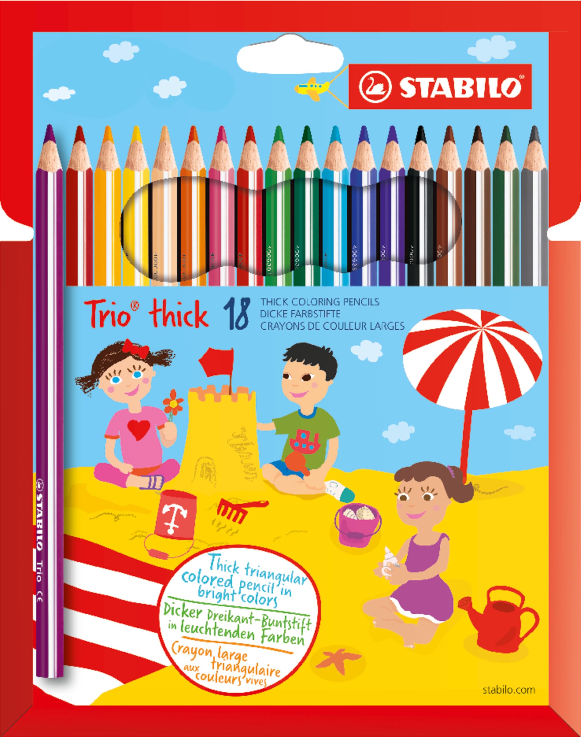 STABILO Trio thick - Triangular Colouring Pencil - Pack of 18 - Assorted Colours — image 1