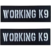 2 Pack Black White Reflective Laser Cut Tactical Dog Patches Service Dog ，in Training,DO NOT PET, Tags with Hook and Loop Patches for Vests and Harnesses (Working K9)