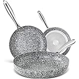 MICHELANGELO Stone Frying Pans Set 8/9.5/11 inch , Nonstick Frying Pans with 100% APEO & PFOA-Free Stone Non Stick Coating, G