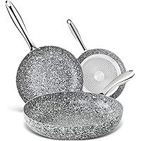 MICHELANGELO Stone Frying Pans Set 8/9.5/11 inch , Nonstick Frying Pans with 100% APEO & PFOA-Free Stone Non Stick…