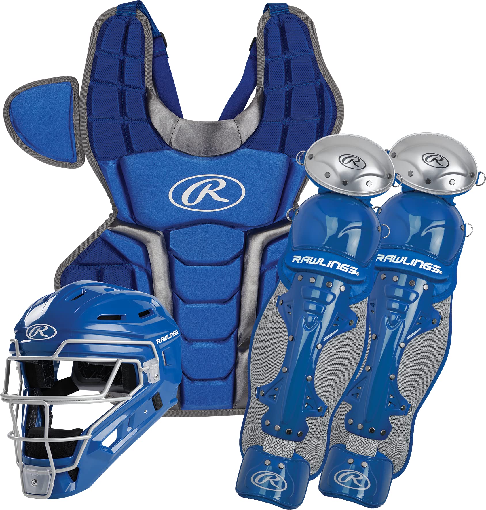 Rawlings | RENEGADE 2.0 Catcher's Set | Baseball | NOCSAE Certified | Intermediate Ages 12-15 | Royal/Silver Image
