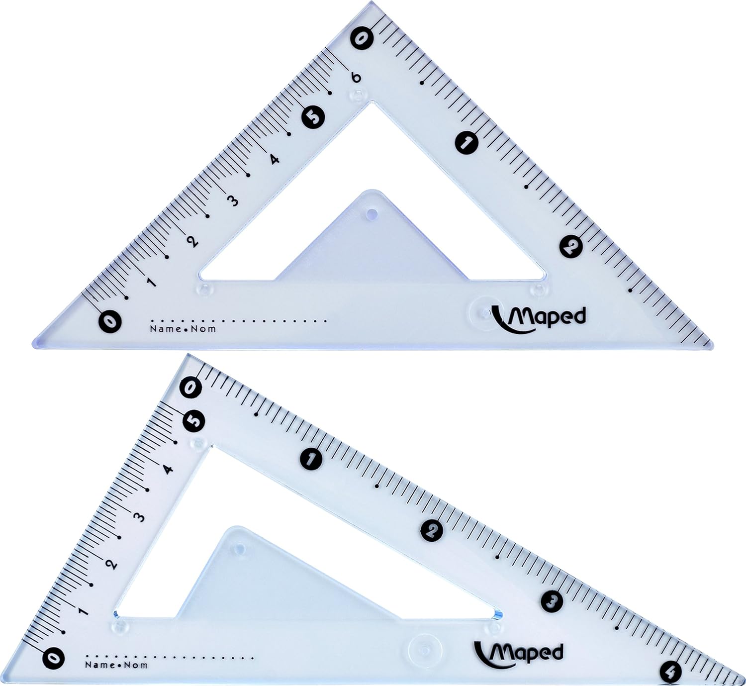 Maped Study Geometry 10 Piece Set, Includes 2 Metal Study Compasses, 2 Triangles, 6" Ruler, 4" Protractor, Pencil for Compass, Pencil Sharpener, Eraser, Lead Refill (897010) : Drafting Tool Sets : Office Products